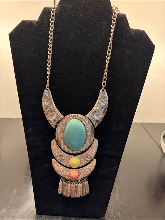 Jewelry - Bohemian Turquoise Statement Pendant Necklace - Women Jewelry